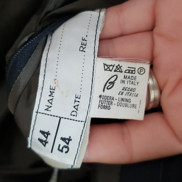 Brioni double button Blazer, Wool, Blue pinstripe, classic men's suit jacket. - Picture 13 of 15